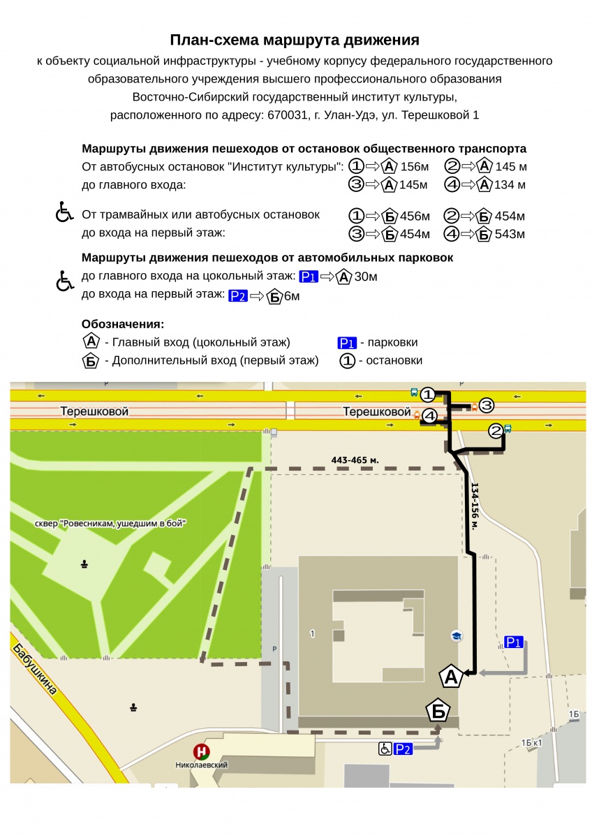 План-схема маршрута движения